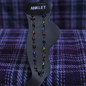 NWT Multi-colored Glass Beaded Anklet
